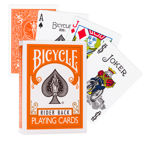 Bicycle Orange Playing Cards Deck Rider Back Magic Tricks Poker USa USpcc NEW