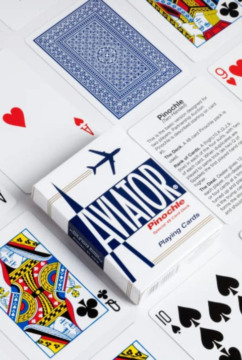 Aviator Pinochle Standard Index Blue Deck Poker Playing Cards Magic Tricks