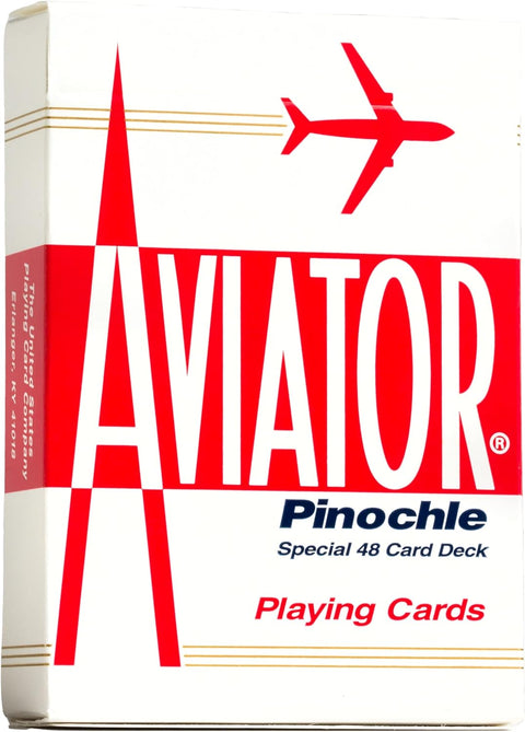 Aviator Pinochle Red Deck Poker Playing Cards Standard Index Uspcc USA