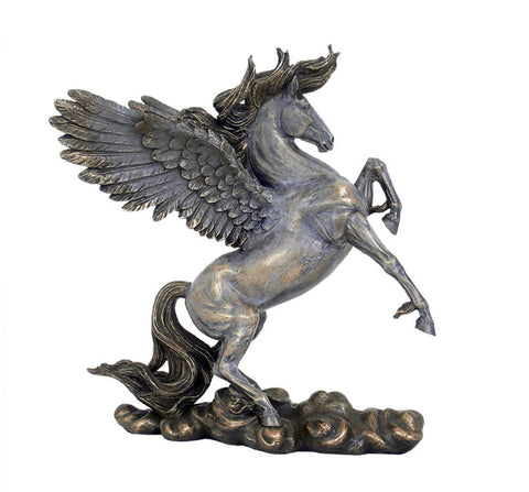 Pegasus Winged Horse Bronze Resin Statue 28cm Handcrafted Made in Italy Italfama