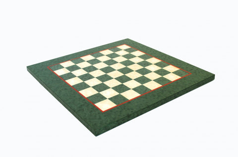 Italfama Italian Wooden Chess Board, Green/White, 42cm, 4cm Squares, Handmade