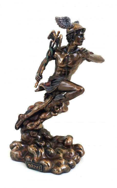 Greek God Hermes Bronze Resin Statue 21cm Hand-Finished Made in Italy Italfama