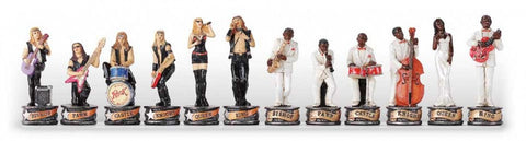 Italfama Jazz vs Rock Chess Pieces Set Hand-Painted Resin King 8cm Made in Italy
