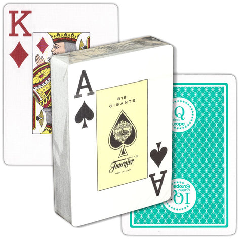 Fournier 2818 GREEN Deck - 100% Plastic Playing Casino Poker Cards Deck