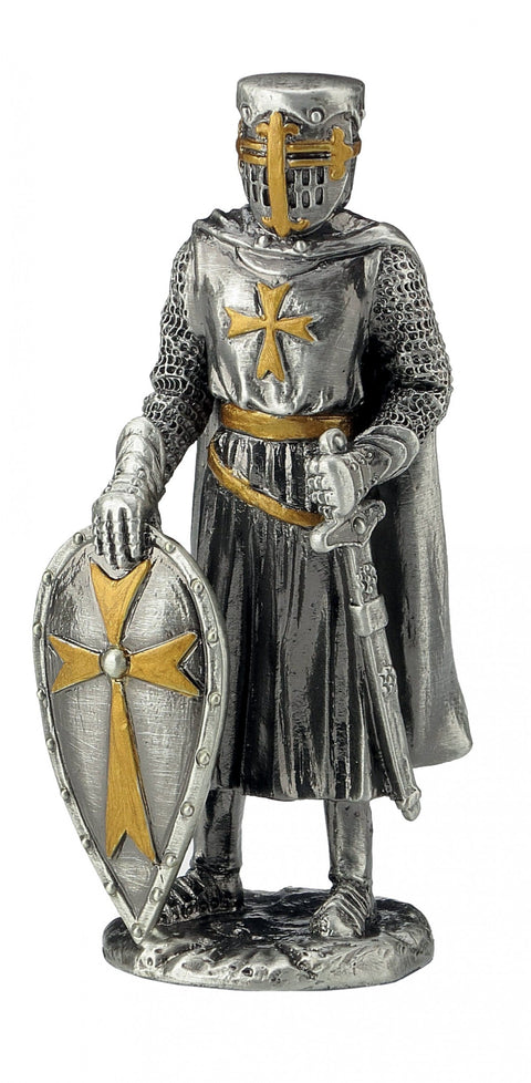 Italfama Hand-Painted Pewter Crusader Knight Figurine, 10cm, Italy