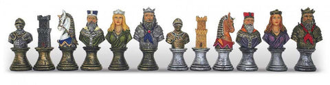 Medieval Chess Pieces Set, Hand-Painted Resin, 8cm King, Italfama Italy