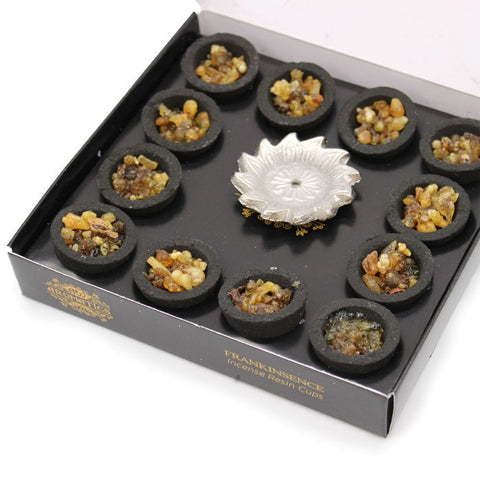 12 Pack Frankincense Resin Incense Smudge Cups – Earthy Herbal Aroma