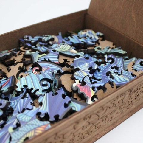 Dragon Unique Wooden Puzzle Size L 300 Pieces 37X36 Cm By Fantasy Puzzles Fp014