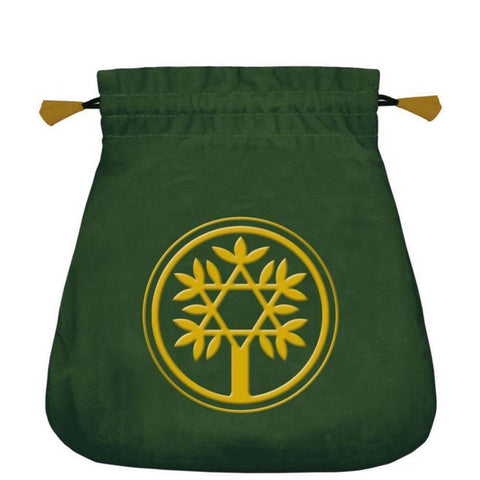 Celtic Tree Velvet Bag Green Embroidered Cards Lo Scarabeo 200X200 Mm NEW