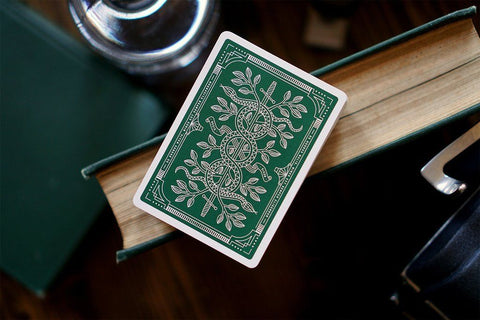 Monarchs Green Playing Cards Deck Theory 11 Magic Games Green & Gold