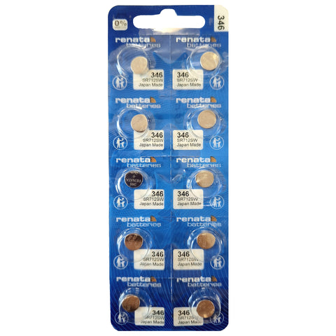 10 Renata 346 Sr712Sw Batteries Silver 1.55V Watch Battery Japan