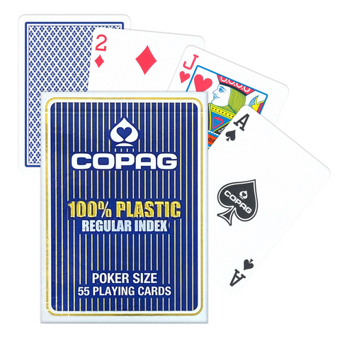 Copag Blue Deck 2 Corner Playing Cards 100% Plastic Regular Index Poker NEW