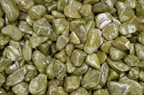 12 Medium African Tumble Stones Epidote Snowflake Gemstones Ancient Wisdom NEW