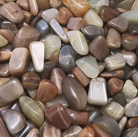 24 Large Tumble Stones - Moonstone Colours Gemstones Talisman Ancient Wisdom NEW
