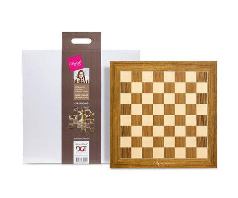 Chess Board Only: Judit Polgar Deluxe Wooden Chess Board by DGT