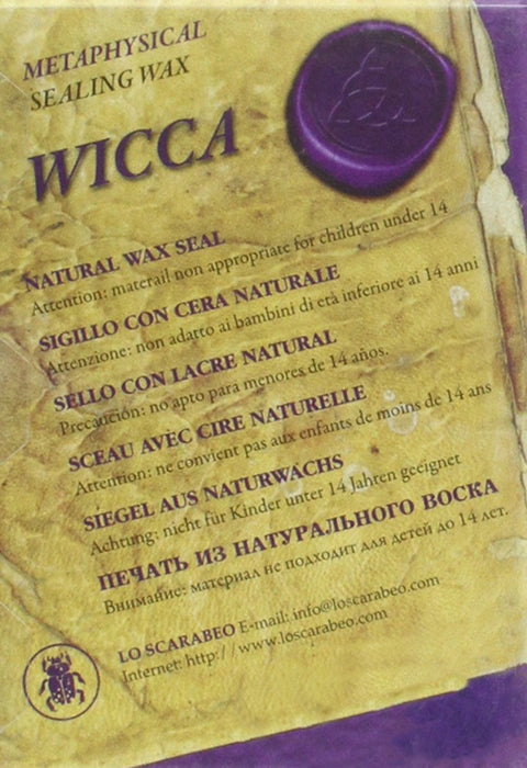Wicca Seal Set Lo Scarabeo - Metal Wax Stamp Purple Natural Wax for Rituals Letters