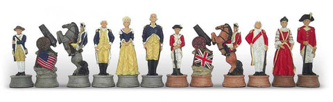 Italfama American Revolutionary War Chess Pieces Set, Hand-Painted Resin, 8cm