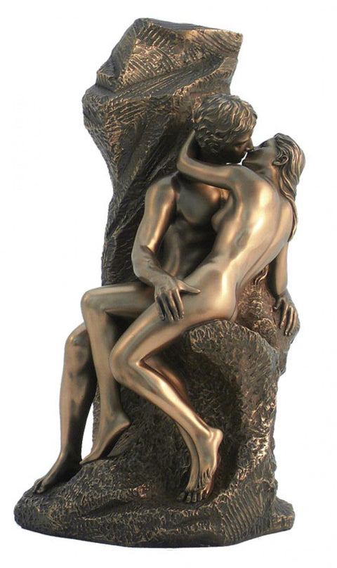 Italfama Auguste Rodin The Kiss Statue Bronze Resin Sculpture 29cm Italy