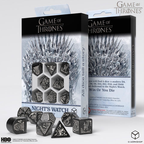 Game of Thrones Night's Watch Dice Set 8pc Q-Workshop RPG Official DND