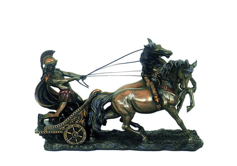Ben-Hur Small Roman Chariot Statue Bronze Resin 25x9x17cm Made in Italy Italfama