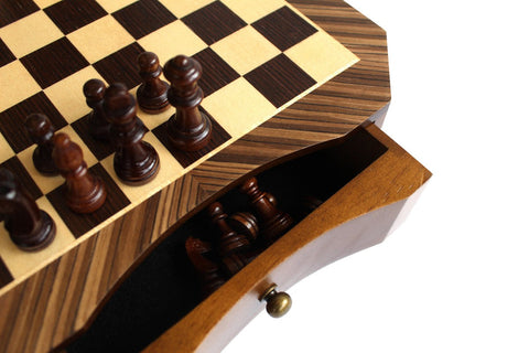 Italfama Italian Magnetic Mahogany & Maple Chess Set, 26cm Board Drawer