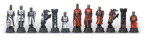Italfama Hand-Painted Resin Teutonic Knights Chess Pieces, King 8cm, Italy