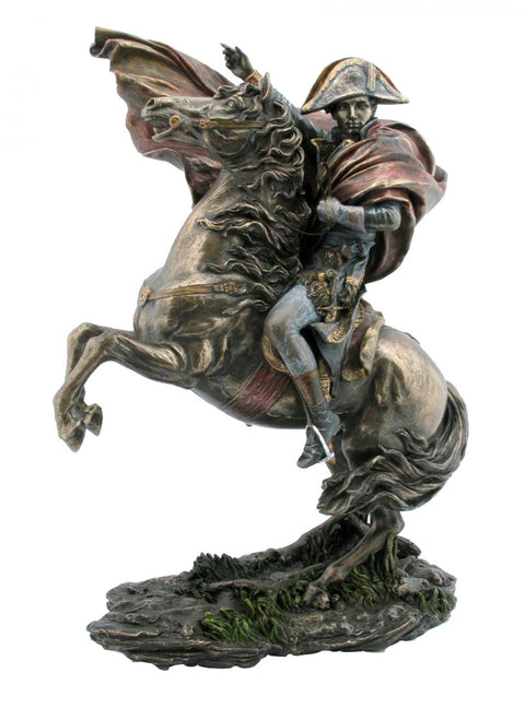 Napoleon Bonaparte on Horse Statue, 28cm Bronze Finish Resin, Italfama