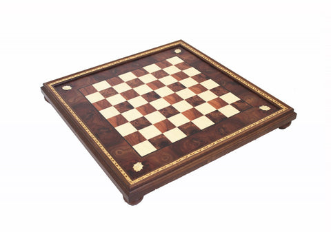 Italfama Handmade Framed Wooden Chess Board 48x48cm, 4cm Squares, Made in Italy