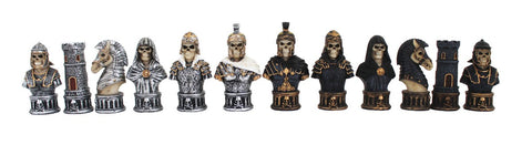 Handmade Skeleton Chess Set, Resin Pieces, Walnut/Maple Board w/ Storage Italy