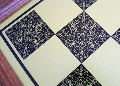 Italfama Handmade Wooden Chess Board, Brass Effect, 48x48cm, 4.3cm Squares