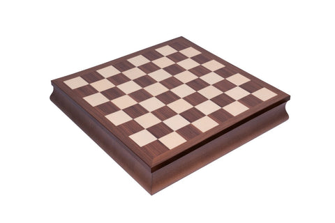 Italfama Wooden Chess Set, Walnut/Maple Board with Storage, Made in Italy