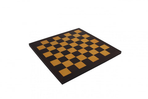 Luxury Chess Set Brass & Wood Pieces, Genuine Leather Board, Handmade Italfama