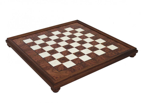 Italfama Elm Wood Chess Board 56x56 cm, 5 cm Squares, Handcrafted in Italy