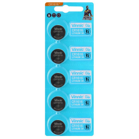 5 Vinnic Cr1616 280-209 Lithium Batteries 3V Cell Coin Button Exp 2028 NEW
