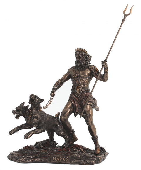Hades Greek God Statue 23cm, Bronze Finish Resin, Hand-Painted, Made in Italy
