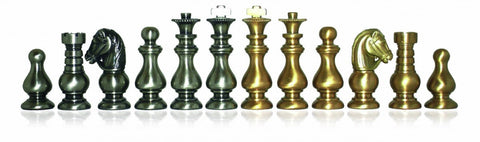 Italfama Brass Chess Pieces, French, Gold/Silver Plated, King 7.5cm, Italy