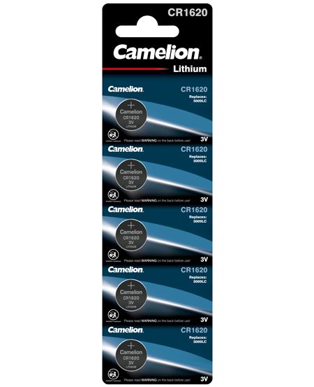 5 Camelion Cr1620 Batteries Lithium 3V Coin Cell Dl1620 Ecr1620 5Bl Exp 2033 NEW