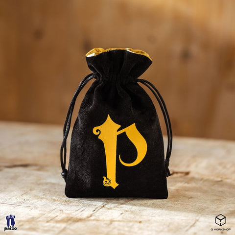 Pathfinder Black & Golden Velour Dice Bag Roleplaying Games Q-Workshop Bpat201