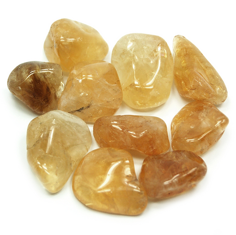 24 Tumble Stones - Citrine Quartz A Grade Gemstones Talisman Ancient Wisdom NEW