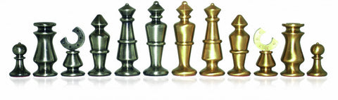Italfama Modern Brass Chess Pieces, Gold/Silver Plated, King 7.3cm, Italy
