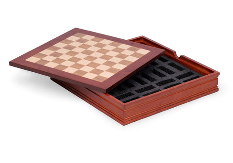 Walnut & Maple Chess Board with Storage 37x37cm, 4cm Squares β Italfama Italy