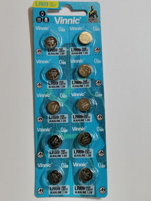 10x Quality Vinnic Alkaline Batteries L921 G6 Lr69 1.5V No Mercury NEW