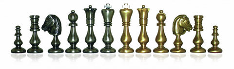 Italfama Brass Chess Pieces, Gold & Silver Plated, Classic, King 7.5cm, Italy