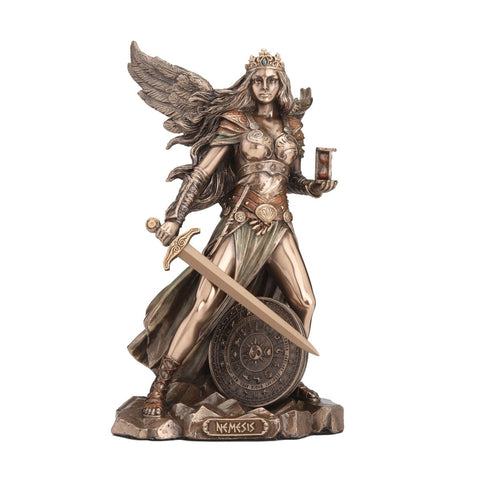 Nemesis Greek Goddess Statue 22cm β Bronze Finish Resin, Made in Italy Italfama