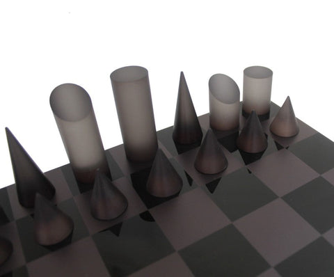 Italfama Acrylic Chess Set, Geometric Pieces, 30x30 Board, Made in Italy