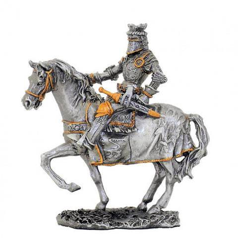 Italfama Medieval Knight Pewter Figurine, Hand-Painted, 10cm, Made in Italy