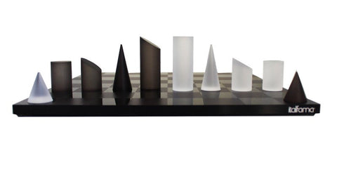 Italfama Acrylic Chess Set, Geometric Pieces, 30x30 Board, Made in Italy