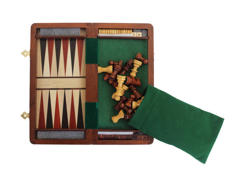 Italfama Magnetic Wooden Chess Set 3-in-1, Checkers & Backgammon, Folding 25cm