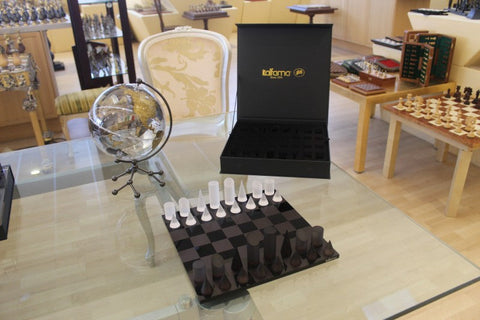 Italfama Acrylic Chess Set, Geometric Pieces, 30x30 Board, Made in Italy