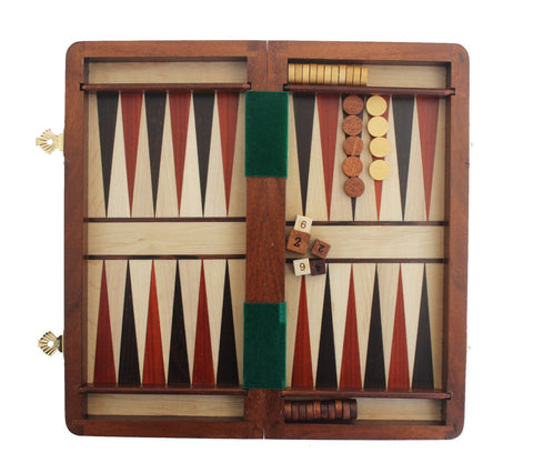 Italfama Magnetic Wooden Chess Set 3-in-1, Checkers & Backgammon, Folding 25cm
